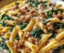 Creamy Ground Turkey Spinach Pasta