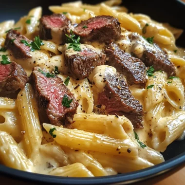 Creamy Ranch Steak & Mozzarella Garlic Butter Pasta