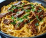 Creamy Smoky Garlic Butter Buffalo Steak Pasta Skillet