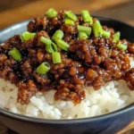 Crispy Honey Garlic Ground Beef Rice Bowl