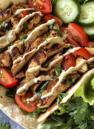 Delicious Chicken Shawarma with Garlic Sauce