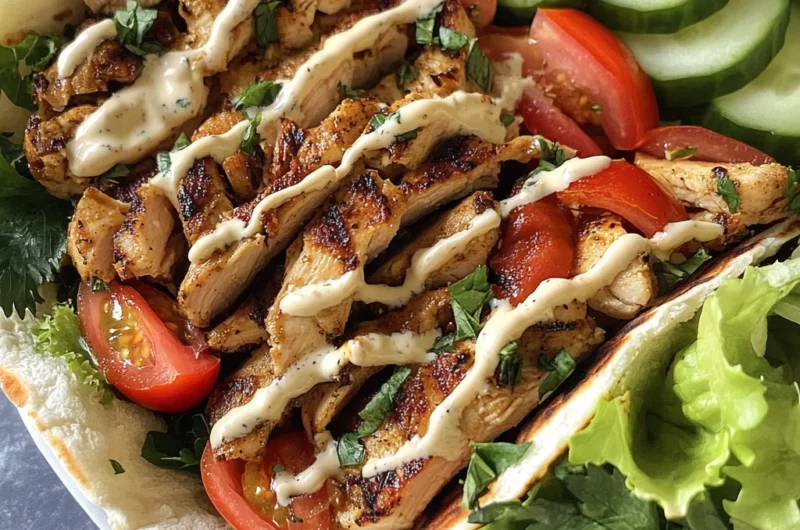 Delicious Chicken Shawarma with Garlic Sauce
