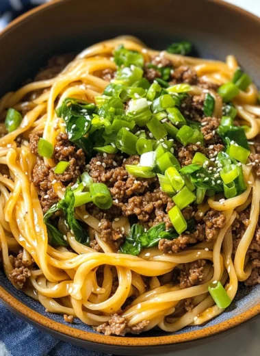 Easy Mongolian Ground Beef Noodles Recipe