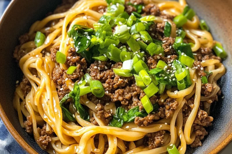 Easy Mongolian Ground Beef Noodles Recipe