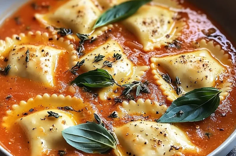 Easy Tuscan Ravioli Soup - theamazingfood