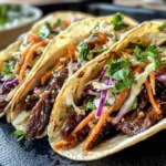 Flavorful Korean Beef Tacos with Gochujang Slaw in Crockpot