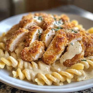 Garlic Parmesan Chicken Bites with Creamy Rotini