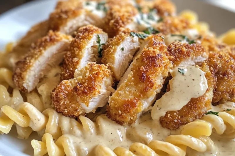 Garlic Parmesan Chicken Bites with Creamy Rotini