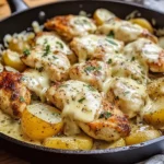 Garlic Parmesan Chicken and Potatoes Skillet