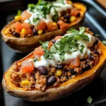 Ground Turkey Stuffed Sweet Potatoes