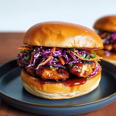 Korean BBQ Chicken Sandwich with Zesty Cabbage Slaw Bliss
