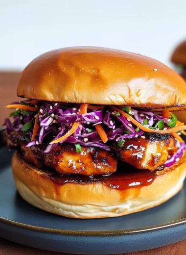 Korean BBQ Chicken Sandwich with Zesty Cabbage Slaw Bliss
