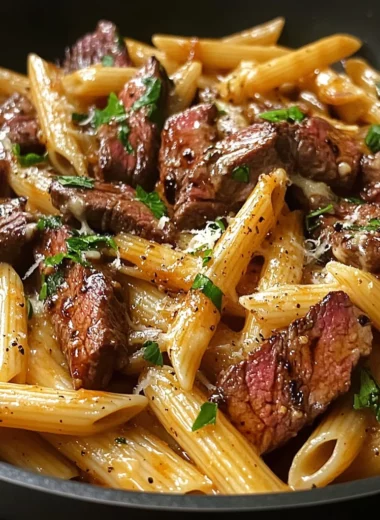 One-Pan Bold Honey BBQ Steak Penne