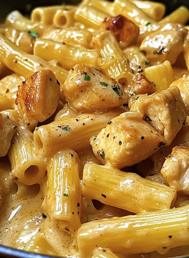 One-Pot Creamy Honey Garlic Chicken Rigatoni