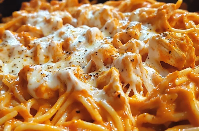 One-Pot Honey Butter Buffalo Chicken & Mozzarella Pasta