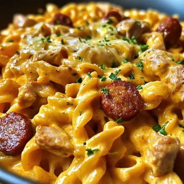 One-Pot Smoky Cheddar Ranch Chicken & Sausage Pasta