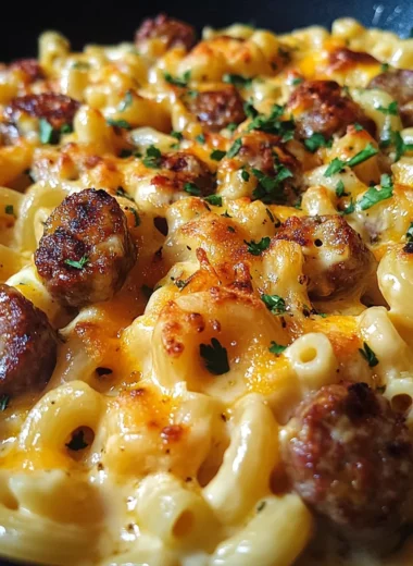One-Skillet Smoky Cajun Sausage & Cheese Mac