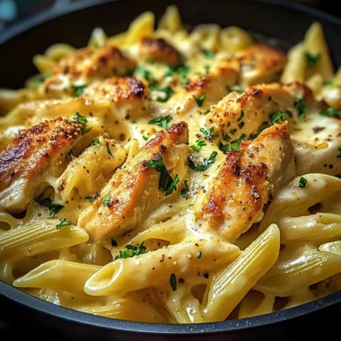 One Pan Bold Garlic Butter White Cheddar Chicken Pasta