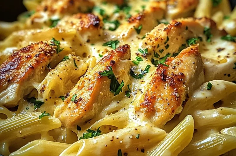 One Pan Bold Garlic Butter White Cheddar Chicken Pasta