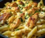 One Pan Bold Garlic Butter White Cheddar Chicken Pasta