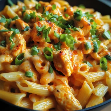 One Pan Buffalo Pepper Jack Chicken Pasta
