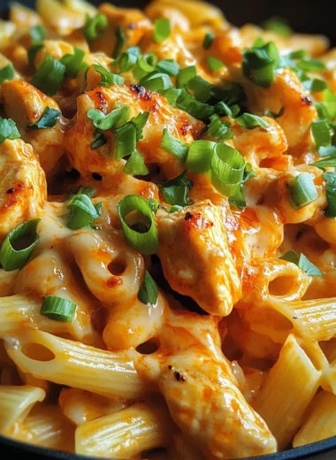 One Pan Buffalo Pepper Jack Chicken Pasta