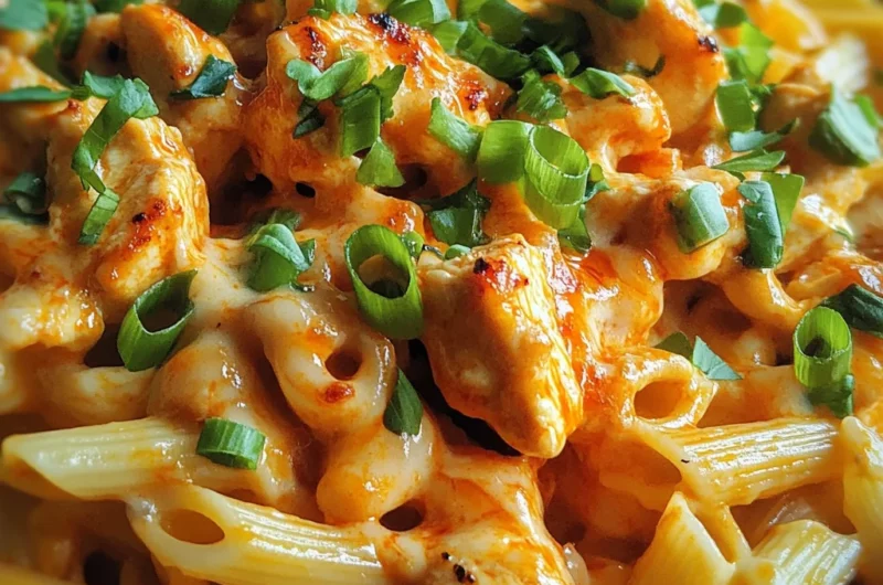 One Pan Buffalo Pepper Jack Chicken Pasta