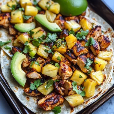 One Pan Chicken & Pineapple Tacos