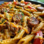 One Pan Smoky Ranch BBQ Sausage Penne