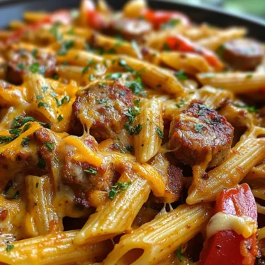 One Pan Smoky Ranch BBQ Sausage Penne