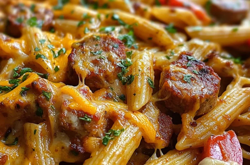 One Pan Smoky Ranch BBQ Sausage Penne