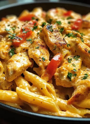 One Pot Creamy Cajun Chicken Penne