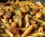 One Pot Creamy Garlic Butter Bold Cajun Chicken And Sausage Pasta