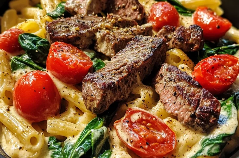 One Pot Creamy Ranch Cajun Steak Pasta