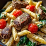 One Pot Creamy Ranch Cajun Steak Pasta