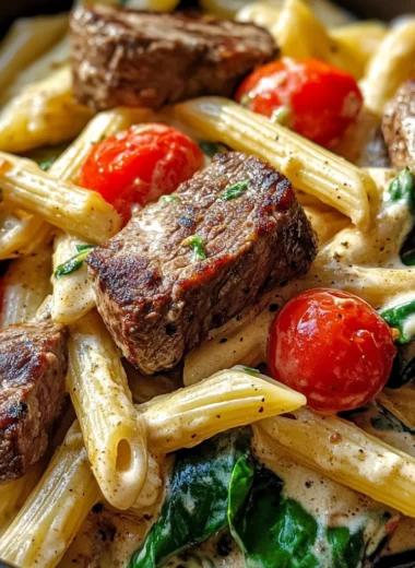 One Pot Creamy Ranch Cajun Steak Pasta