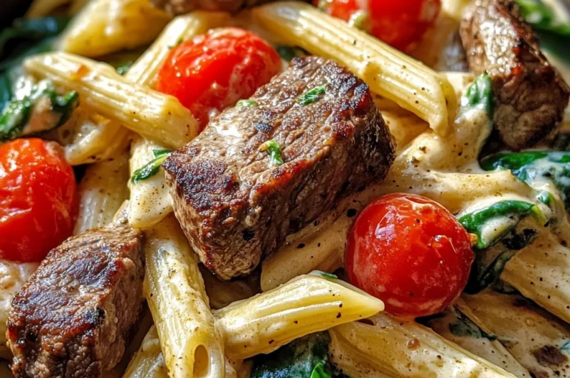 One Pot Creamy Ranch Cajun Steak Pasta