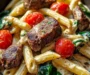One Pot Creamy Ranch Cajun Steak Pasta