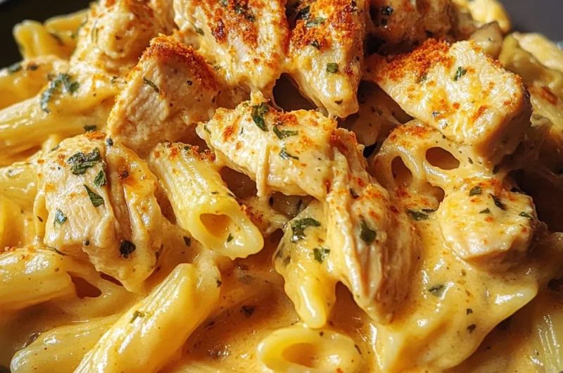 One Pot Spicy Ranch Cheddar Chicken Pasta