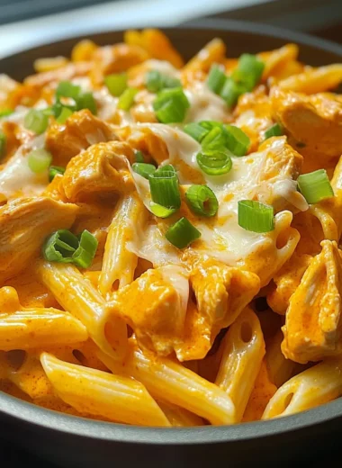 One Pot Sweet and Spicy Buffalo Chicken Pasta
