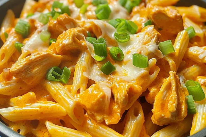One Pot Sweet and Spicy Buffalo Chicken Pasta