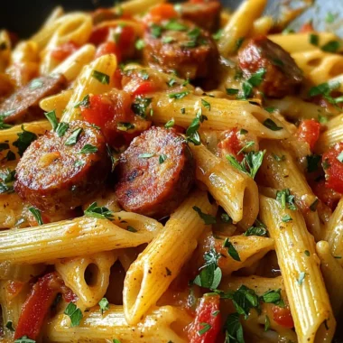 One Skillet Bold Cajun Sausage Penne