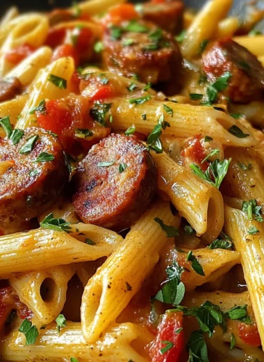 One Skillet Bold Cajun Sausage Penne