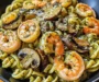 Pesto Shrimp Mushroom Pasta