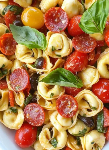 Roasted Red Pepper and Parmesan Tortellini Salad