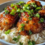 Sticky Honey Garlic Buffalo Chicken Rice