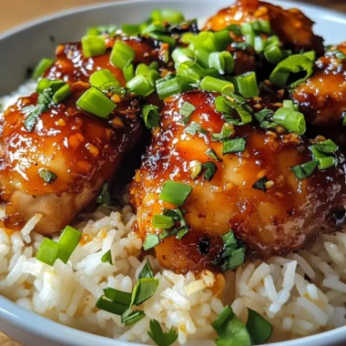 Sticky Honey Garlic Buffalo Chicken Rice
