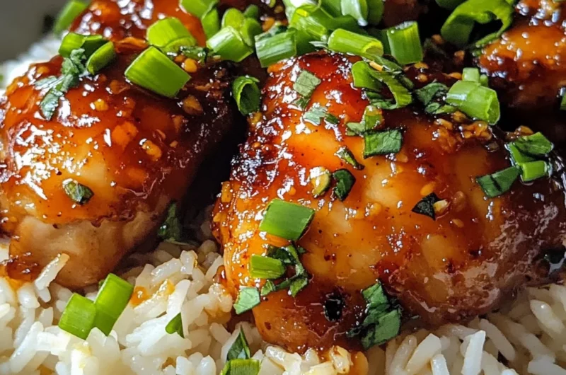Sticky Honey Garlic Buffalo Chicken Rice