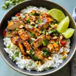 Sweet Chili Chicken Bowl with Coconut Lime Drizzle