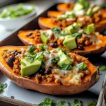 Sweet Potato Boats with Ground Turkey and Black Beans